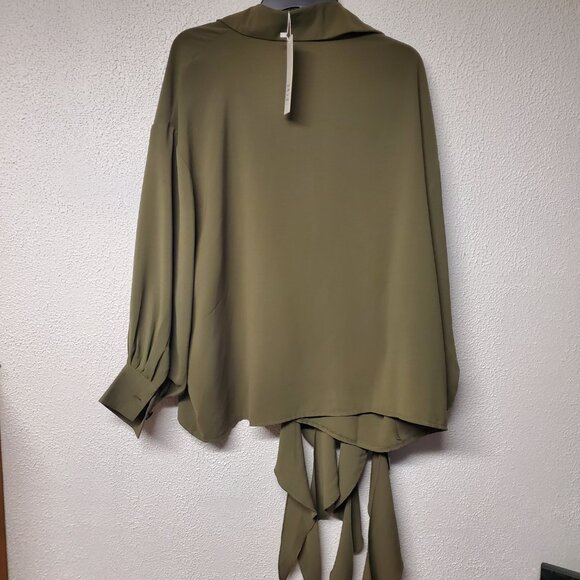 Tops - Women - La' Ros Draping Blouse - Army Green - Size Small - New w/Tags - Picture 3 of 7
